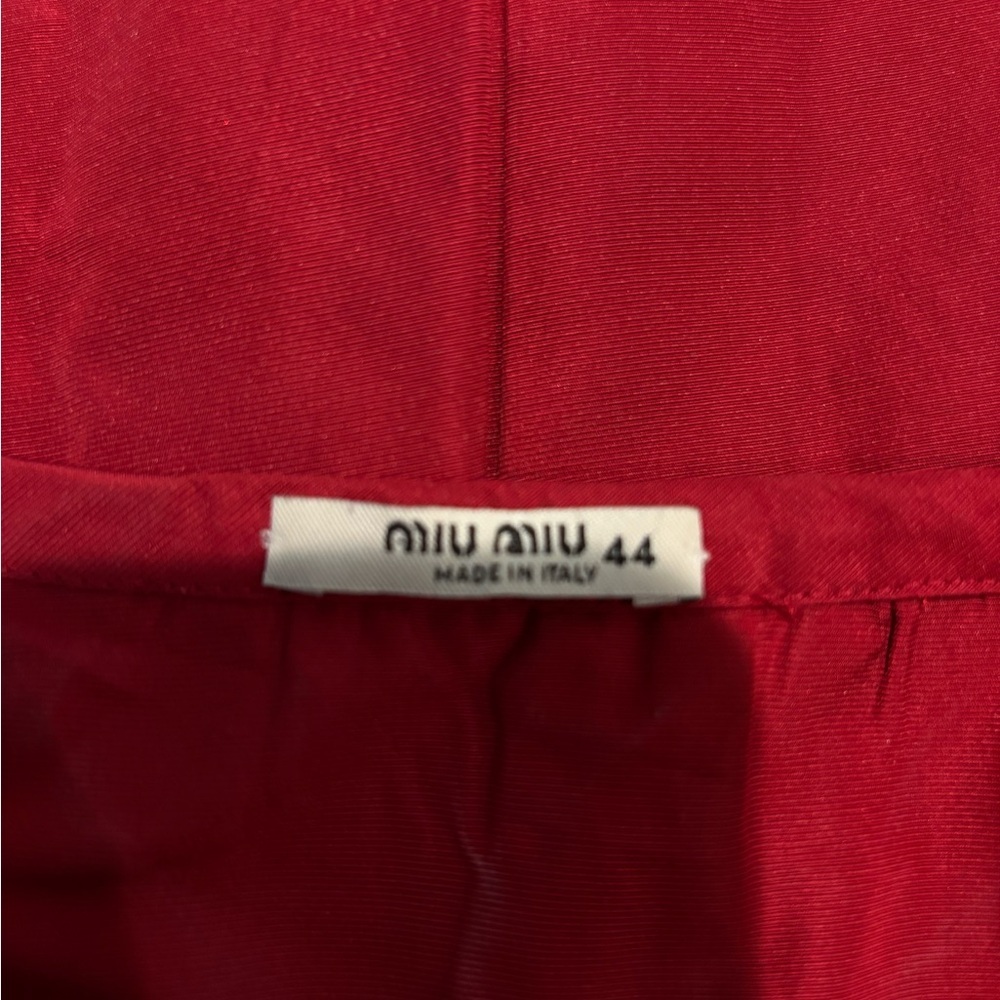 Miu Miu Prada 2010s Red Tafetta Sleeveless Ruffle… - image 7